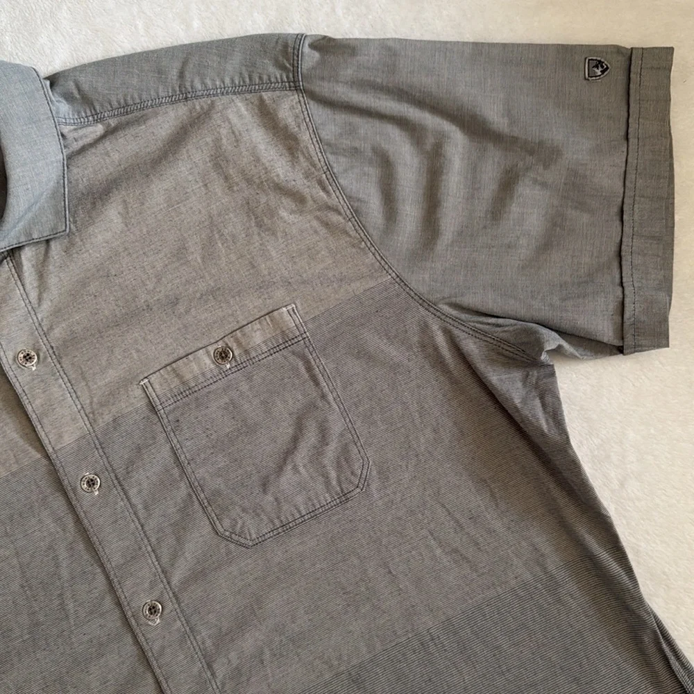 Kuhl | The Ombre Short Sleeve Button Up Casual Stripe Outdoor Shirt 7348 (XL) - Picture 9 of 16